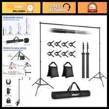 Adjustable 10x7FT Backdrop Stand with Clamps Sandbags for Photography Events
