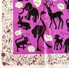 Vintage Betsey Johnson Zoo Lovers Cat Corset Lips Rose Etc. Tattoo Dress Scarf