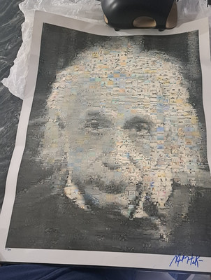 Einstein seriolithograph in color on paper and signed in ink - 324/850 has COA