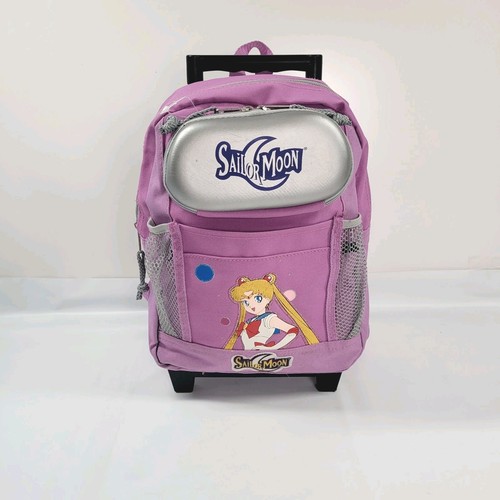 Vintage 2001 Sailor Moon Pink Mini Wheeled Backpack Bag HTF