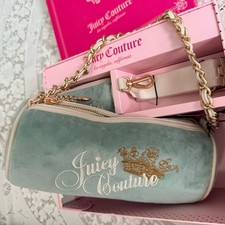 Juicy Couture Sage and Gold Heritage Barrel Crossbody Bag 3 Piece set New in box
