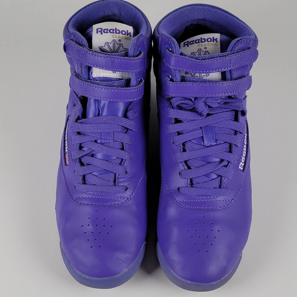  Top alto Reebok de cuero púrpura para mujer talla 8,5 EE. UU. / 39 UE Foto 2 de 4