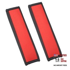 2pcs Universal Seat Belt Shoulder Pad Car Safety Strap Red