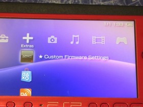 Crimson Red PSP 3000 NEW LCD Chrg/data HQ battery, 64gb SANDISK w/ARK-4