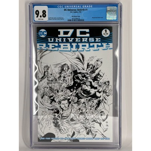 DC UNIVERSE REBIRTH 1 Special Sketch Variant: High-Grade 9.8 CGC. Justice League