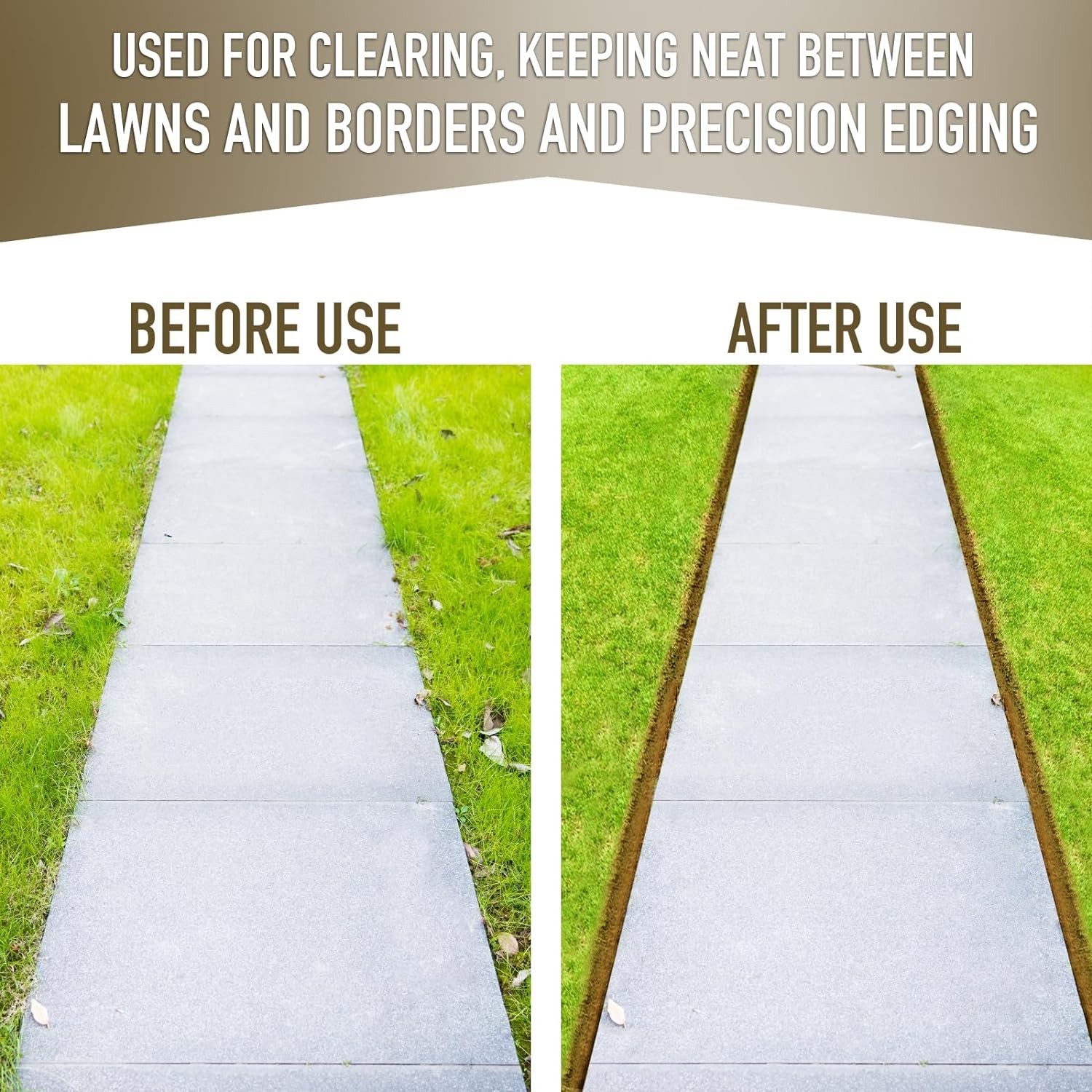 Saw-Tooth Lawn Edger 38-Inch Steel Handle Garden Border Trimmer for Walkways