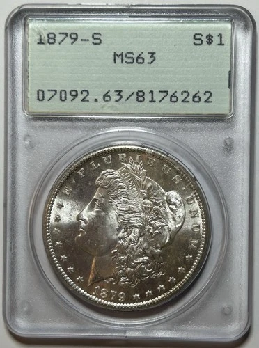 1879-S Silver Morgan Dollar Rattler PCGS MS63