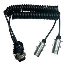 Elektrowendel 3,8 m Spiralkabel 15 Polig auf 2 x 7 Polig 24V Adapter für LKW NFZ