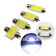 10Pcs 31/36/39/41mm Festoon COB 12SMD LED Bulbs Car Interior Dome Map Lights 12V