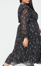 Star Print Belted Woven Dress