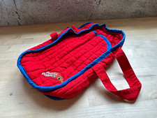 Vintage Pound Puppies Red Carrier Tote Bag w/ Blue Trim 1985