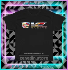 New Hot Tee Cadillac Racing CTSV Logo Men's T-Shirt American Size Men T-Shirt