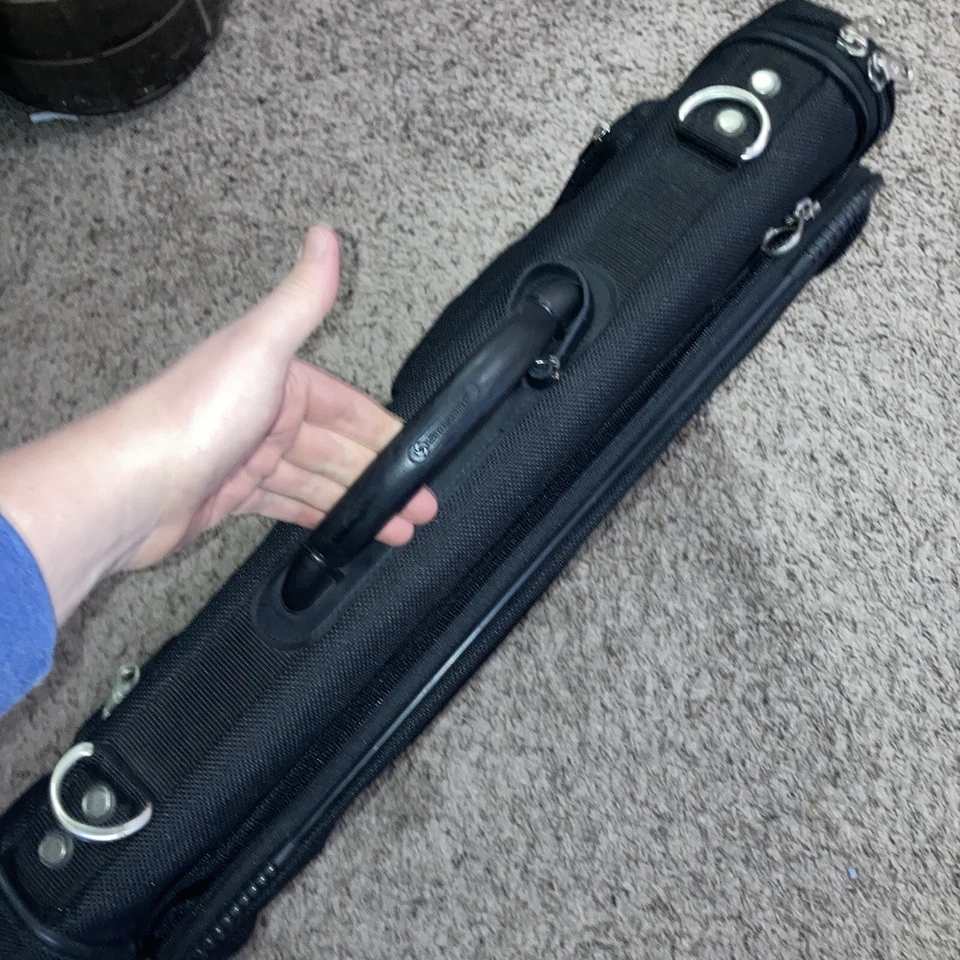 SAMSONITE Black Canvas Garment Bag Bifold w/Pockets & Shoulder Strap 24x19” - Image 4 of 4