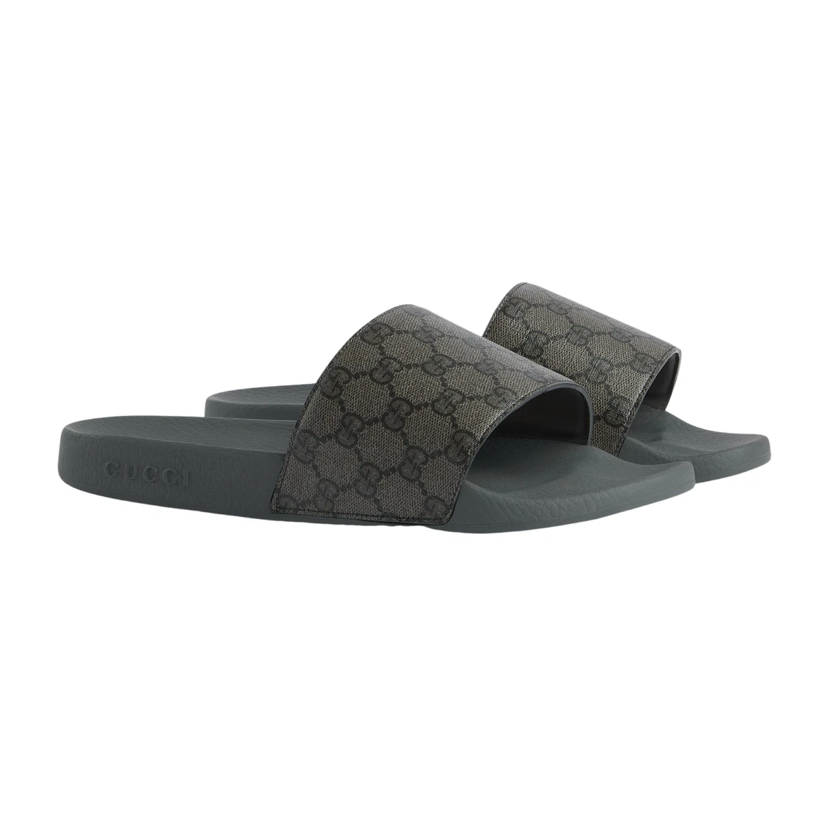 GUCCI Mens GG LOGO Ripstop Monogram Gray Slides Sandals 771466 Men UK 12 US 12.5 Gucci Men main image 2