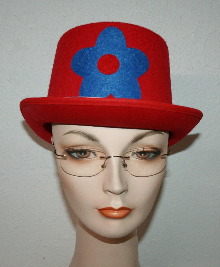 Payaso Rojo Top Sombrero Flor Circo Payaso Vestir Disfraz Accesorio Teatral Foto 3 de 4
