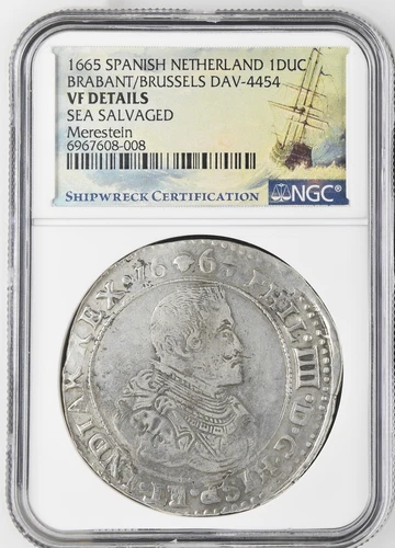 1665 Netherlands Brabant/Brussels Shipwreck NGC VF Details Merestein (With Cert)