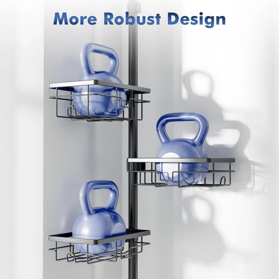 6-Tier Shower Caddy Organizer Tension Pole, Rustproof Corner Shelf for Bathroom - Image 4 of 4