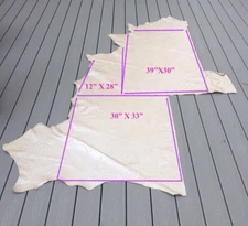 TOWNSEND LEATHER Fossil Top Grain Cowhide Patina Cream Embossed Nubuck Hide