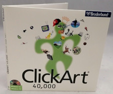 Vintage 1997 Broderbund ClickArt 40,000 Full Disc Set P/N:95289-01