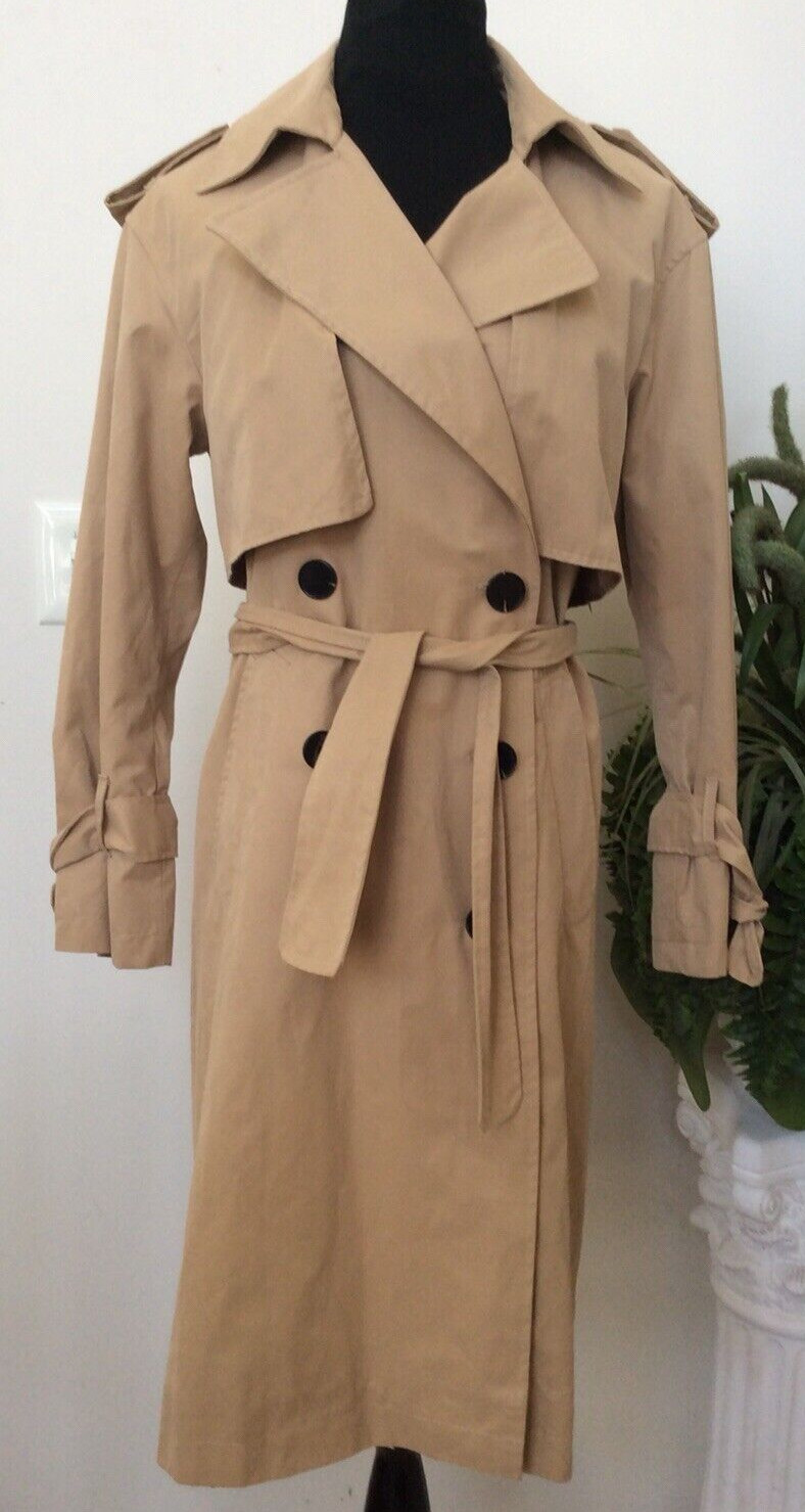 Zara Basic Women’s Beige Double Breasted Trench C… - image 1