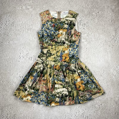 red valentino cocktail dress Valentino 2019 Ruffled Floral Silk Crepe Mini Dress Red/Black