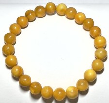 9mm Authentic Baltic Egg Yolk Amber Beads Bracelet JY3777