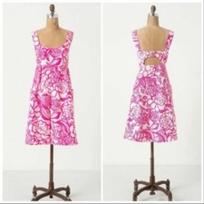 Anthropologie Vanessa Virginia Garden Party Dress Size 0 Sleeveless Square Neck