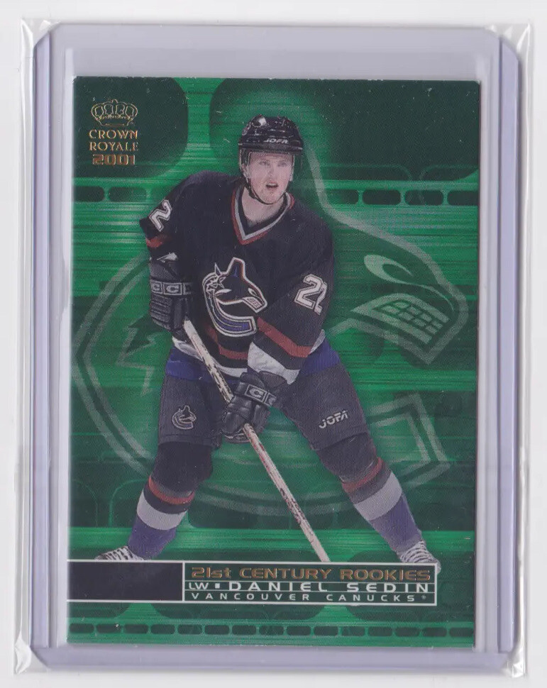 2000-01 UD CROWN ROYALE 21ST CENTURY ROOKIES DANIEL SEDIN #24 VANCOUVER CANUCKS