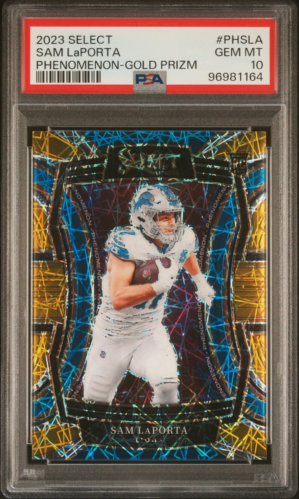 Sam LaPorta Panini Select Phenomenon #PHSLA Gold Prizm