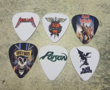 One set of 6 Rock band Single Sided Picture Guitar Picks SERIES 1 