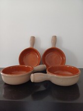 Entree Dish Brown Glazed Bowl 12cm Handle 6cm depth 4.5cm