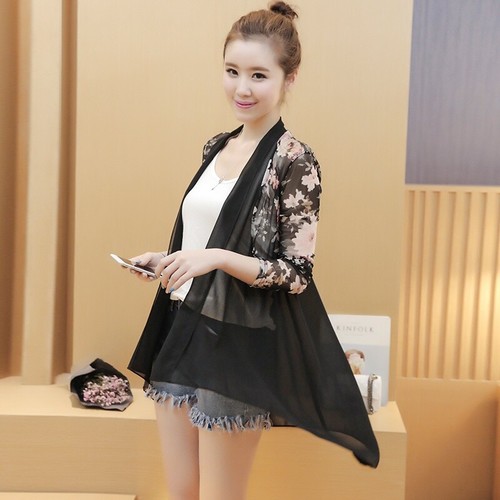 Women Floral Print Kimono Cardigan 