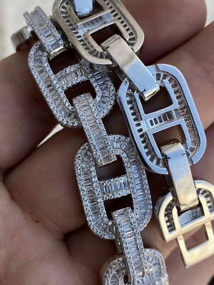 Solid 925 Sterling Silver Baguette 