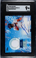 Ronald Acuna Jr. 2023 Topps Holiday Auto Relic WHAR-RA #8/25 SGC Graded 9