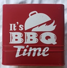 Magnetic Garbage Can For Grill "Its BBQ Time" Magnetic Steel Storage/Trash Can