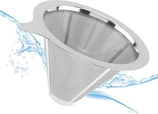 TQEONKL Pour Over Coffee Dripper,Paperless Reusable Coffee Filter,Metal Cone Reu