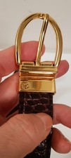 Unisex Brown Leather Belt with Brass Buckle Small 37 Long Great Condition Nice