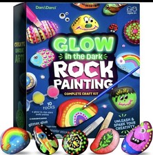 Kids Rock Painting Kit - Glow in the Dark - Christmas Gifts Arts  Crafts for Bo