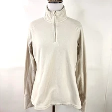 Mountain Hardwear Women's Off White 1/3 Zip Fleece Pullover Size Medium