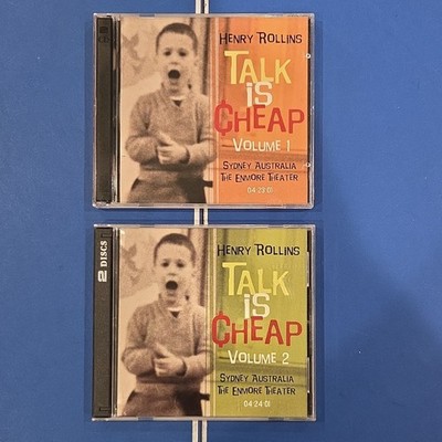 Henry Rollins: Talk Is Cheap Vol.1  -and- Vol.2 Live Spoken Word (Black Flag)