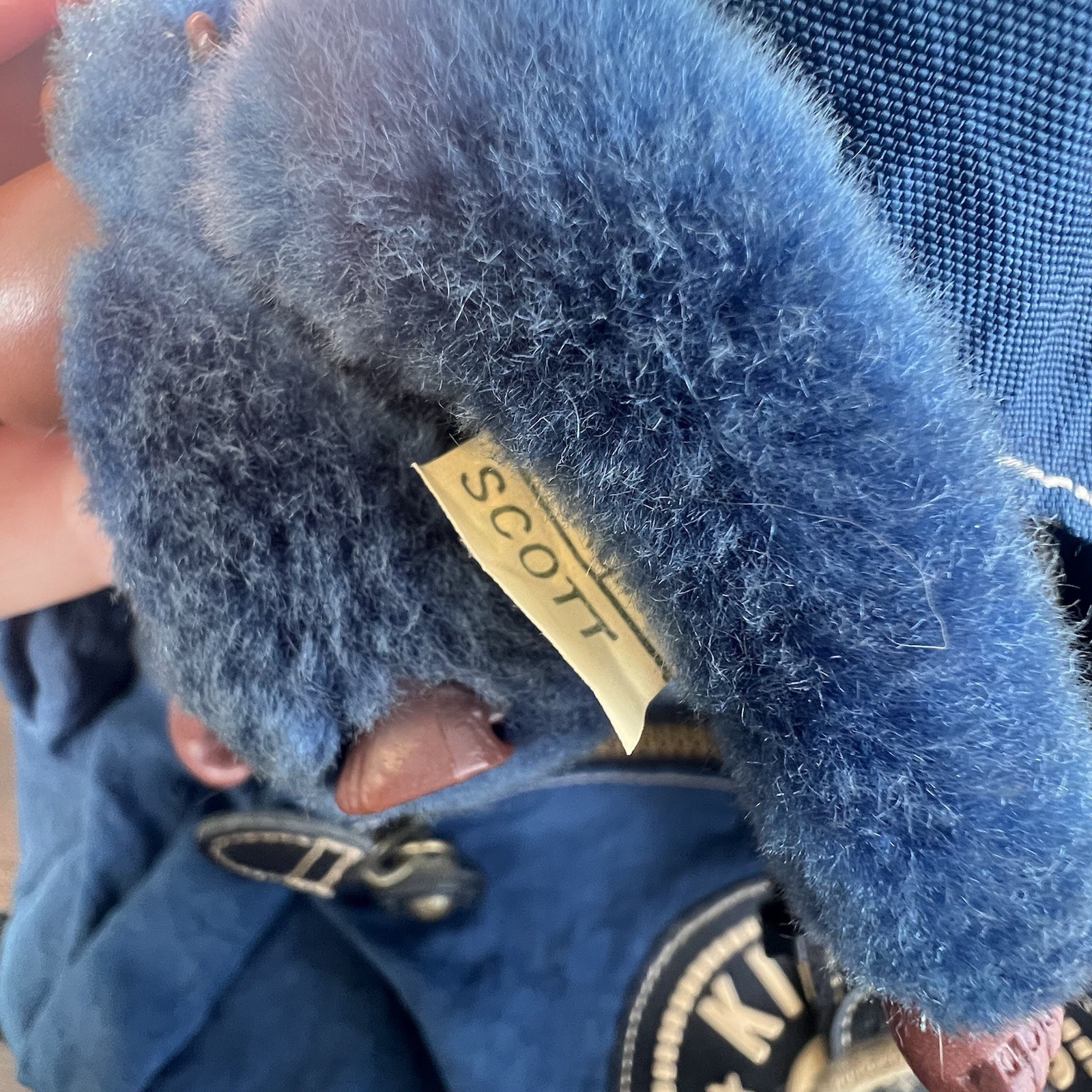 Kipling Y2K Backpack Blue Drawstring Side Zip Wat… - image 7