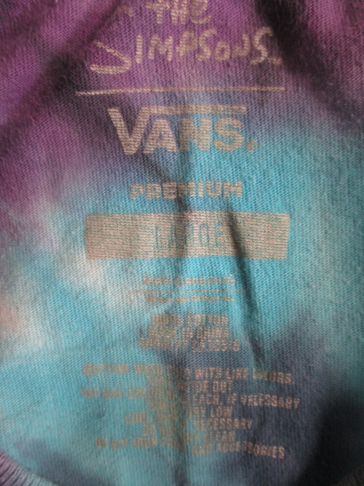Vans Simpsons Shirt Mens Large Tie Dye Otto Party Hearty Equals Tardy Graphic image 2