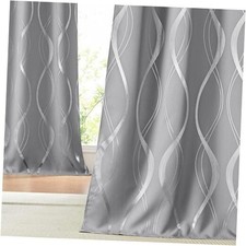 Blackout Curtains Panels for Bedroom, 52"W x 84"L Pack of 2 1-silver Grey