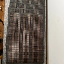 Set of 4 Bed Bath & Beyond Bamboo Woven Black & Brown Placemats 13" x 19"