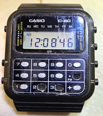 Vintage 1980 Casio C-80 Calculator Watch Module 133 WORKING LCD Parts Repair