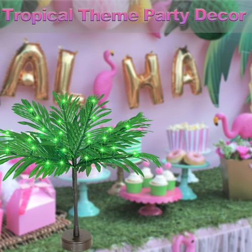 23 In Lighted Palm Tree Table Decor, Tropical Artificial Palm Tree Lights Bra... - Picture 2 of 6