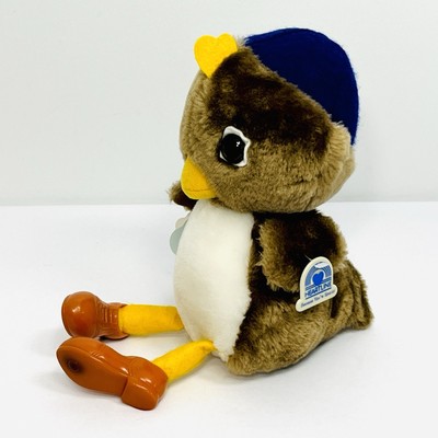 Spencer Sparrow Plush 9  Snuggables Blue Cap Orange Shoes Vintage 80 s Heartline
