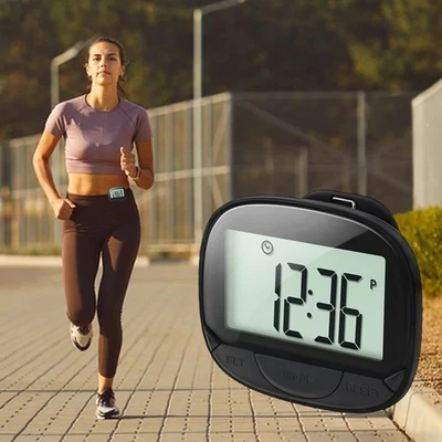 Clip-On Step Counter with LCD Display Electronic Walking Distance Measuring - Bild 1 von 4