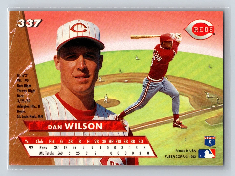 1993 Fleer Ultra - Dan Wilson #337 - Image 2 of 2