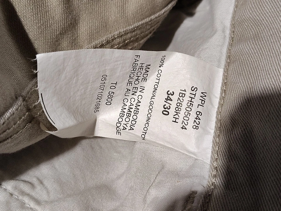 Pantalones de carpintero de carga Brittania holgados de pierna ancha de colección años 90 bronceados holgados patín 34x30 Foto 4 de 4